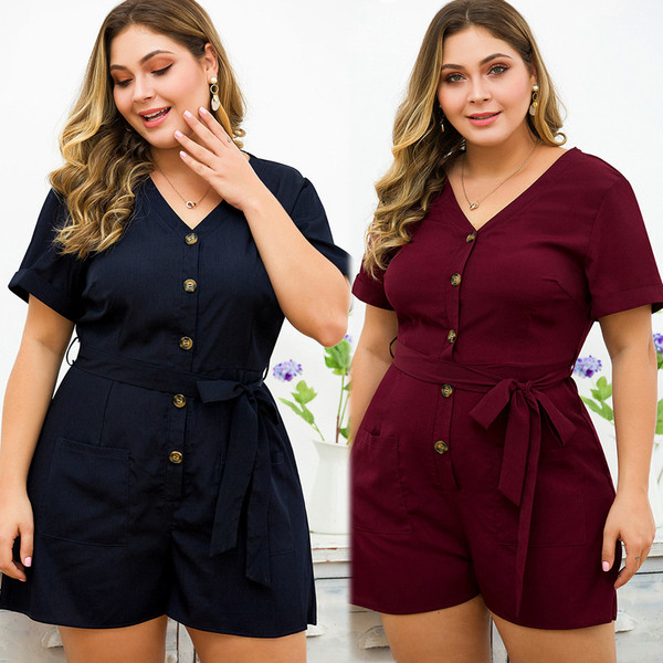 Salopeta de dama moderna cu cravate si nasturi in albastru si rosu