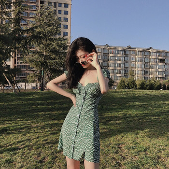 Rochie casual de dama cu model dreapta floral Slim