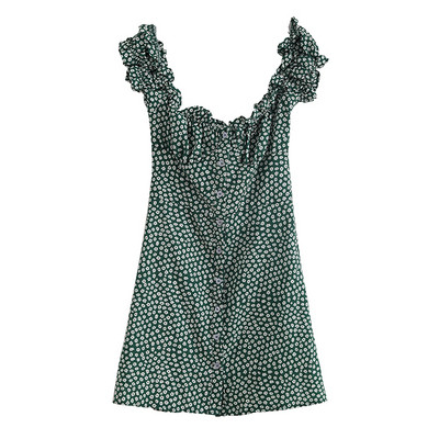 Rochie casual de dama cu model dreapta floral Slim