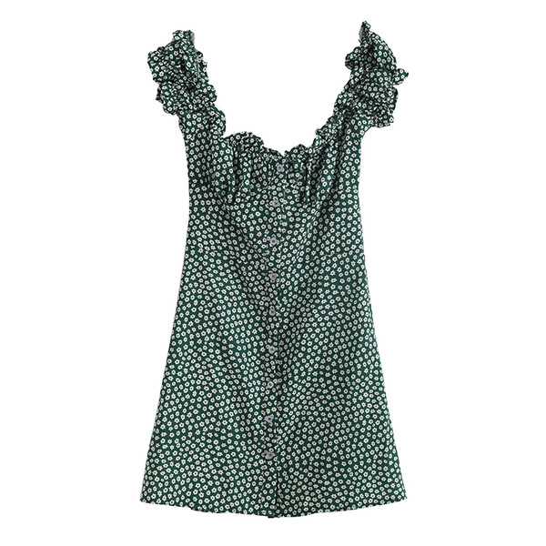 Rochie casual de dama cu model dreapta floral Slim