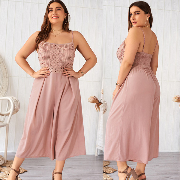 Salopetă de damă elegantă, cu bretele subțiri, de culoare roz