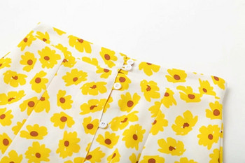 Fusta de dama cu talie elastica si aplicatie colorata