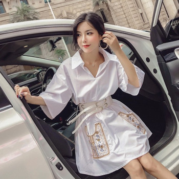 Rochie de dama eleganta - model croiat cu broderie