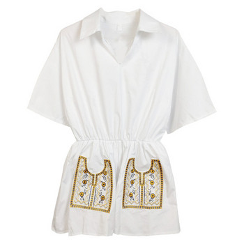 Rochie de dama eleganta - model croiat cu broderie