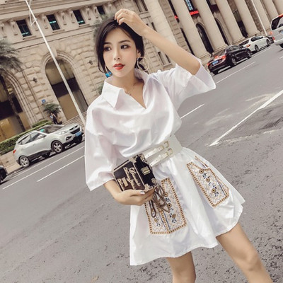 Rochie de dama eleganta - model croiat cu broderie