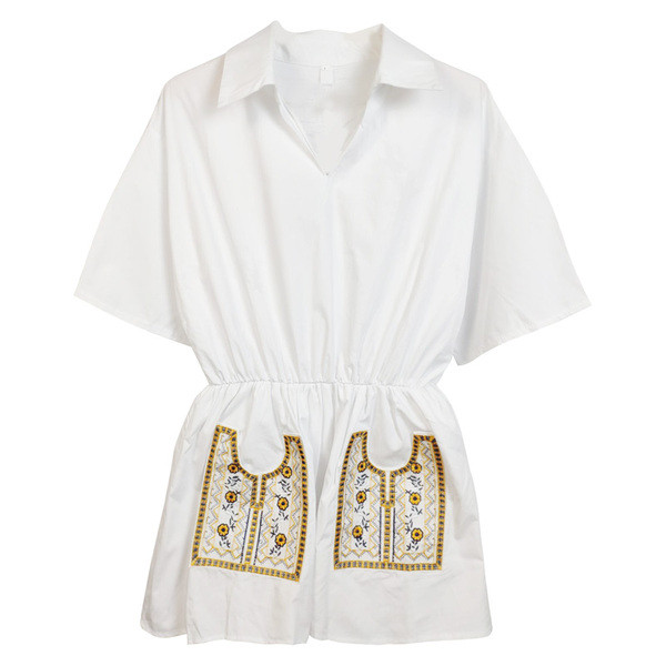 Rochie de dama eleganta - model croiat cu broderie