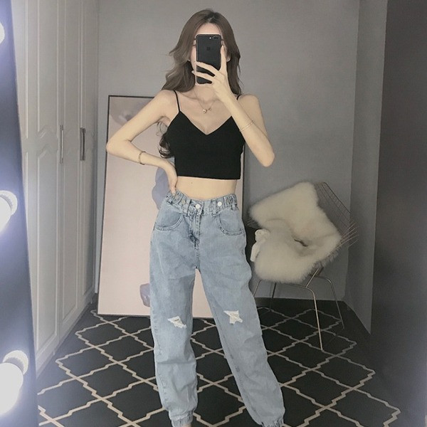 Blugi de dama actuali cu talie inalta