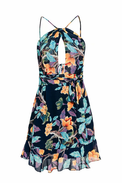 Salopeta dama cu model floral in doua culori