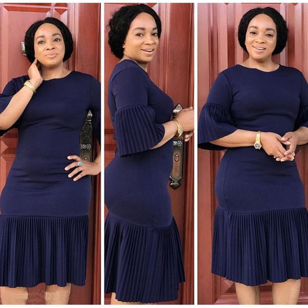 Rochie moderna de dama lunga cu maneci 3/4 in patru culori