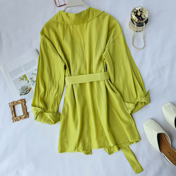 Camasa moderna de dama model lung cu curea in mai multe culori