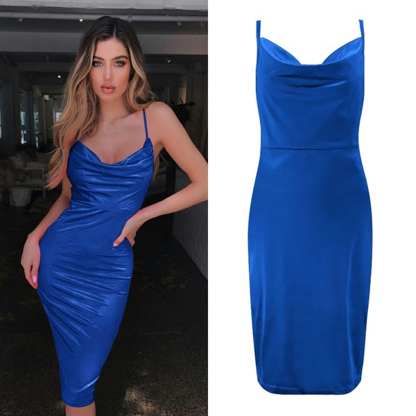 Rochie moderna de dama cu bretele subtiri in mai multe culori