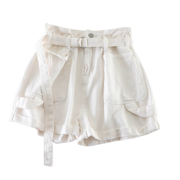 Pantaloni scurți de damă de actualitate cu talie înaltă în trei culori