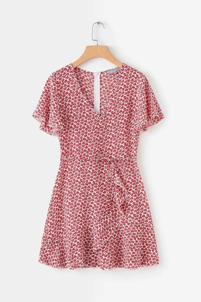 Rochie casual de dama cu maneci scurte si decolteu in V