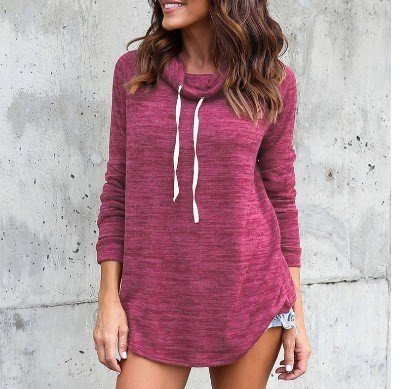 Bluză casual de damă cu mâneci lungi și cravate în trei culori