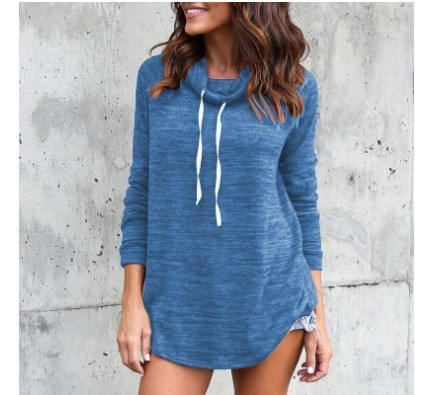 Bluză casual de damă cu mâneci lungi și cravate în trei culori