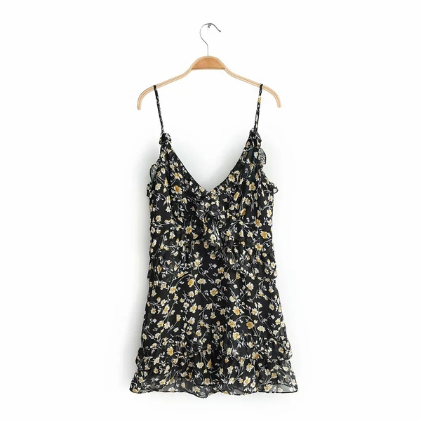 Rochie de dama cu bretele subtiri si decolteu in V