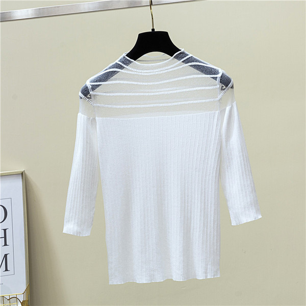 Bluză de damă modernă în trei culori cu mâneci 3/4