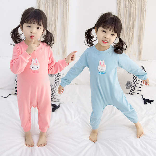 Pijamale complete pentru fete pentru copii cu aplicație roz și albastru