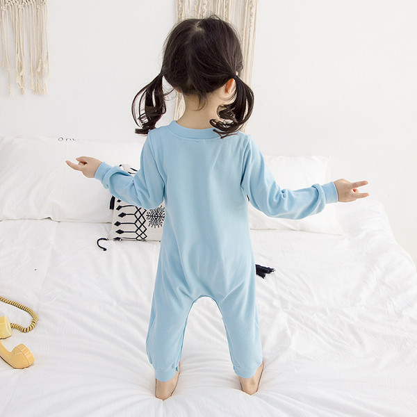 Pijamale complete pentru fete pentru copii cu aplicație roz și albastru