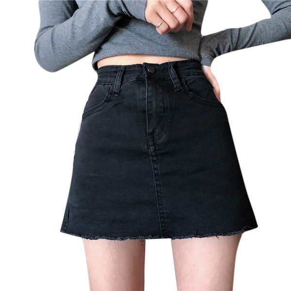 Fusta scurta de denim moderna de dama in trei culori