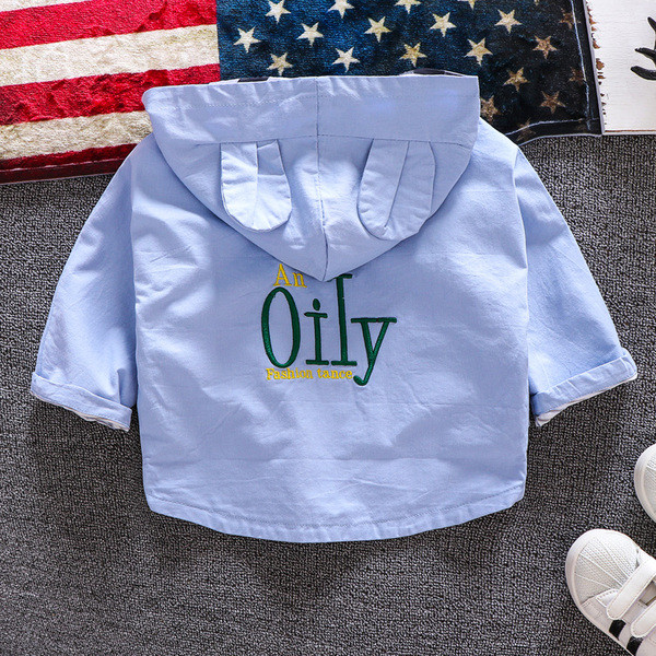 Geaca moderna pentru copii cu gluga si nasturi pentru baieti