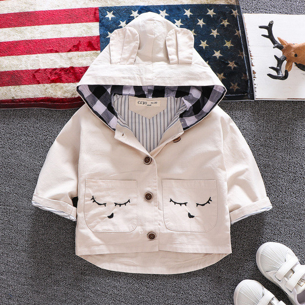 Geaca moderna pentru copii cu gluga si nasturi pentru baieti