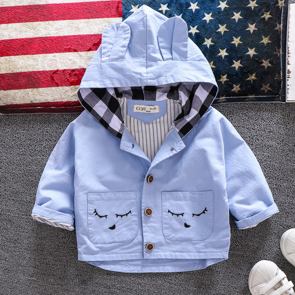 Geaca moderna pentru copii cu gluga si nasturi pentru baieti