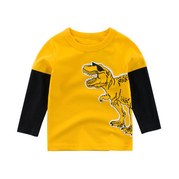 Детска блуза за момчета-в бял и жълт цвят с апликация