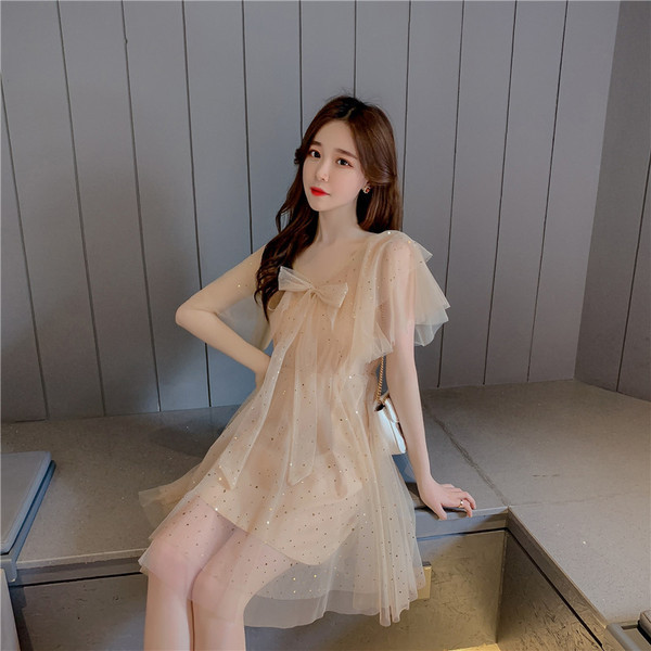 Rochie actuală de damă cu efect strălucitor în trei culori