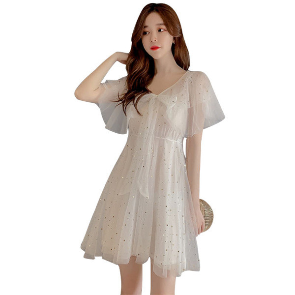 Rochie actuală de damă cu efect strălucitor în trei culori