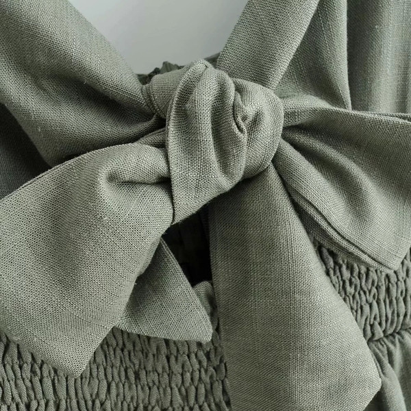 Salopeta de dama cu talie elastica de culoare verde