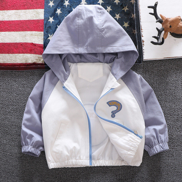 Geaca zilnica pentru copii cu gluga pentru baieti in doua culori