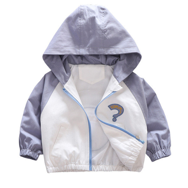 Geaca zilnica pentru copii cu gluga pentru baieti in doua culori