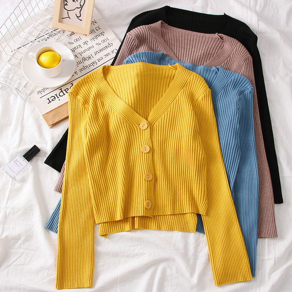 Cardigan casual dama cu nasturi in mai multe culori