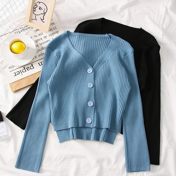 Cardigan casual dama cu nasturi in mai multe culori