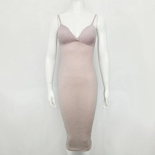 Rochie eleganta de dama cu bretele subtiri si decolteu adanc in trei culori