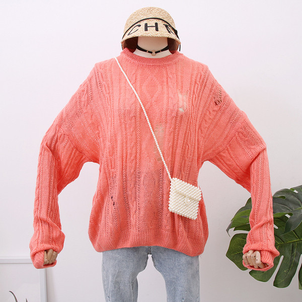 Pulover de dama lat model nou cu decolteu O - trei culori