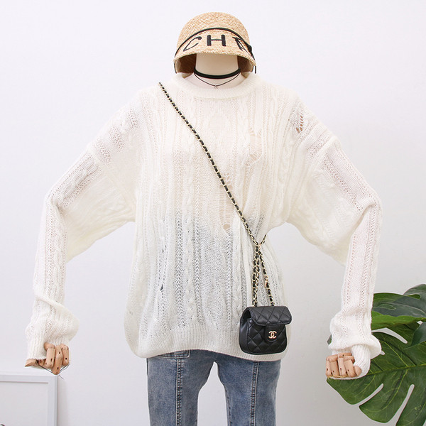 Pulover de dama lat model nou cu decolteu O - trei culori