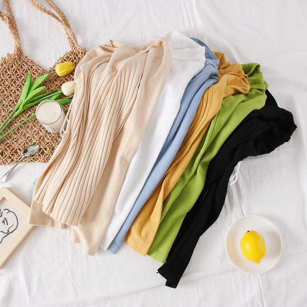 Pulover de dama actual cu decolteu O in mai multe culori