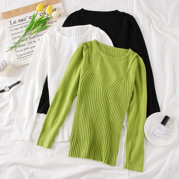 Pulover de dama actual cu decolteu O in mai multe culori