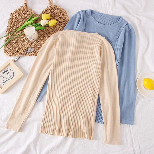 Pulover de dama actual cu decolteu O in mai multe culori