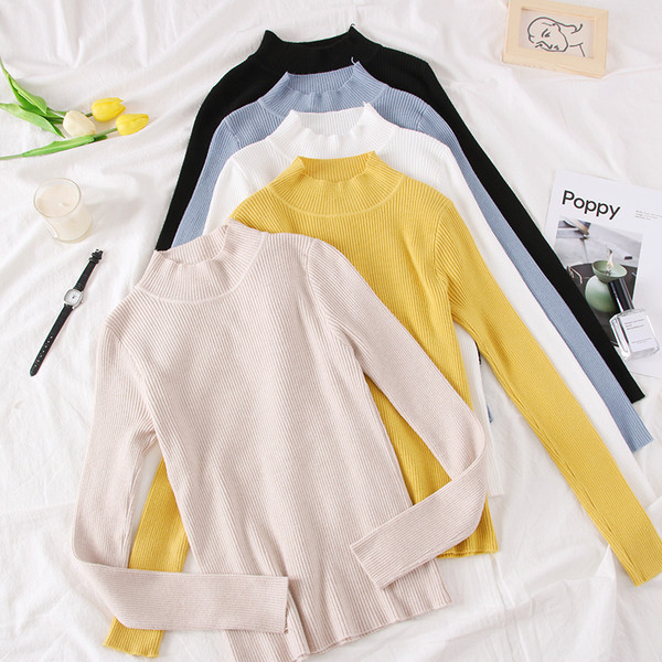 Pulover casual dama cu guler inalt - mai multe culori