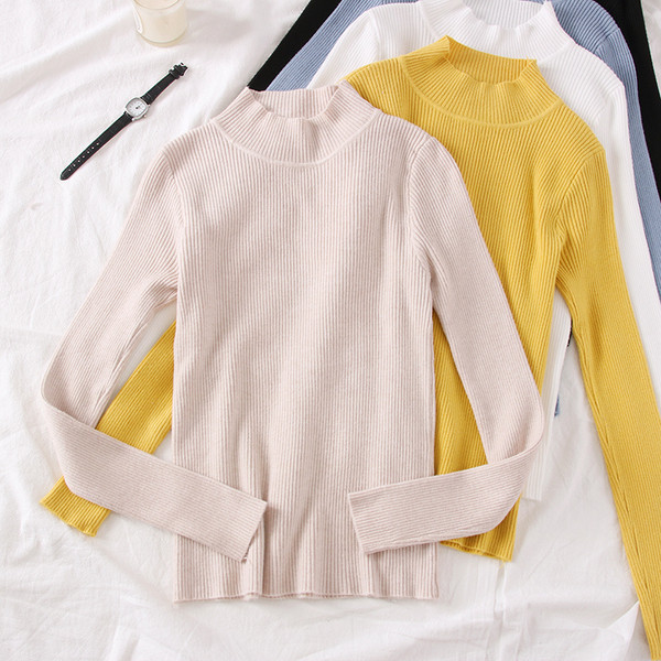 Pulover casual dama cu guler inalt - mai multe culori