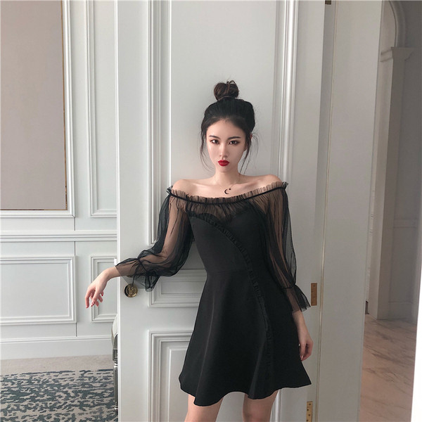 Rochie eleganta de dama in doua culori - model croiat