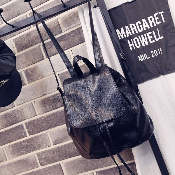 Rucsac modern de dama din piele ecologica de culoare neagra