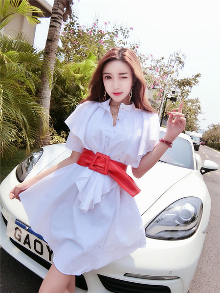 Rochie de dama moderna cu curea - model croiat