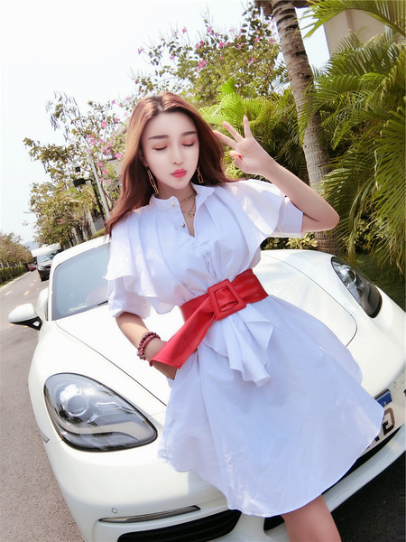 Rochie de dama moderna cu curea - model croiat