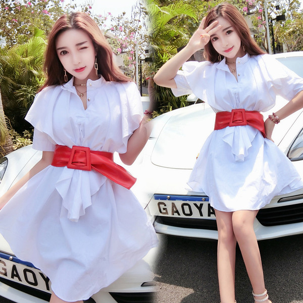 Rochie de dama moderna cu curea - model croiat