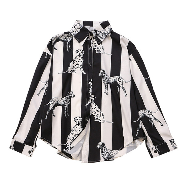 Cămașă modernă de damă în dungi în două culori