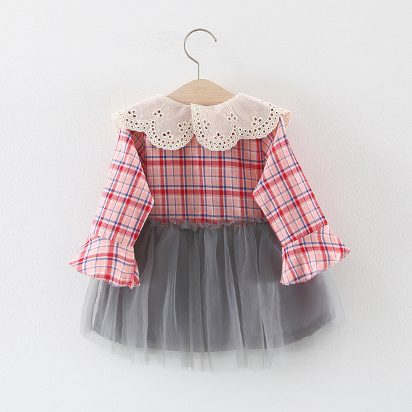 Rochie eleganta pentru bebelusi cu nasturi si tul pentru fete